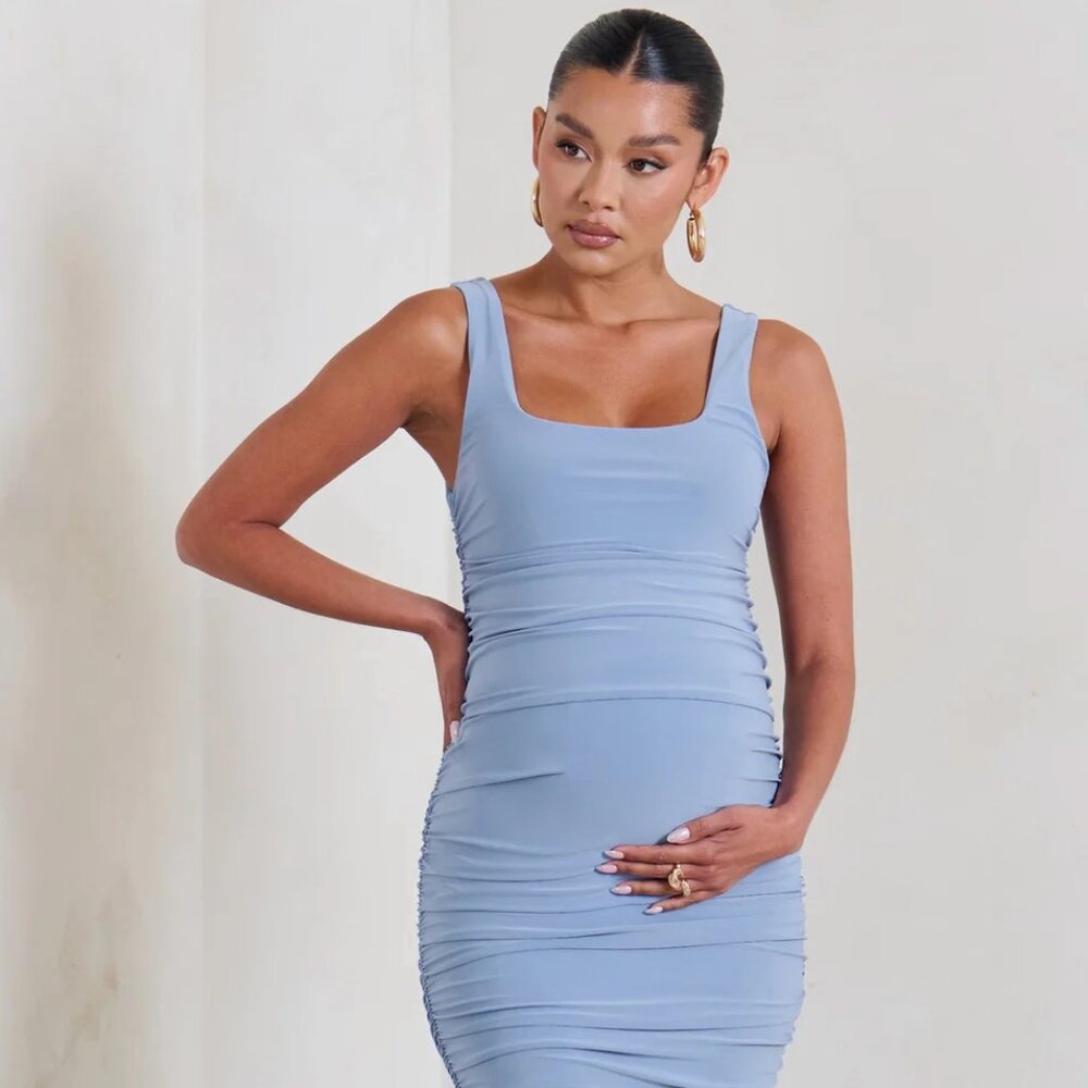 NEVER WORN Avril Powder Blue Maternity Dress